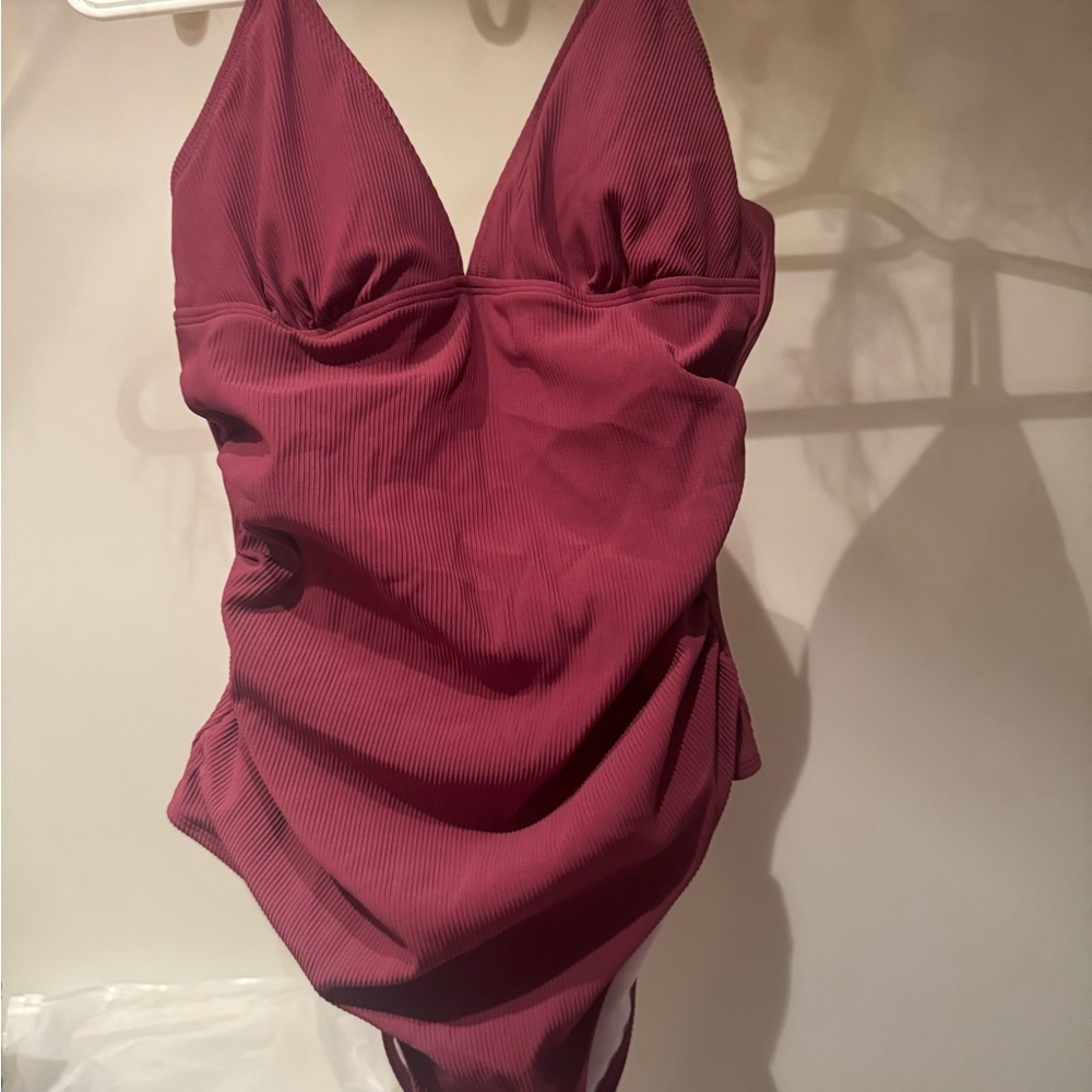 Cupshe Maroon One-Piece Swimsuit
